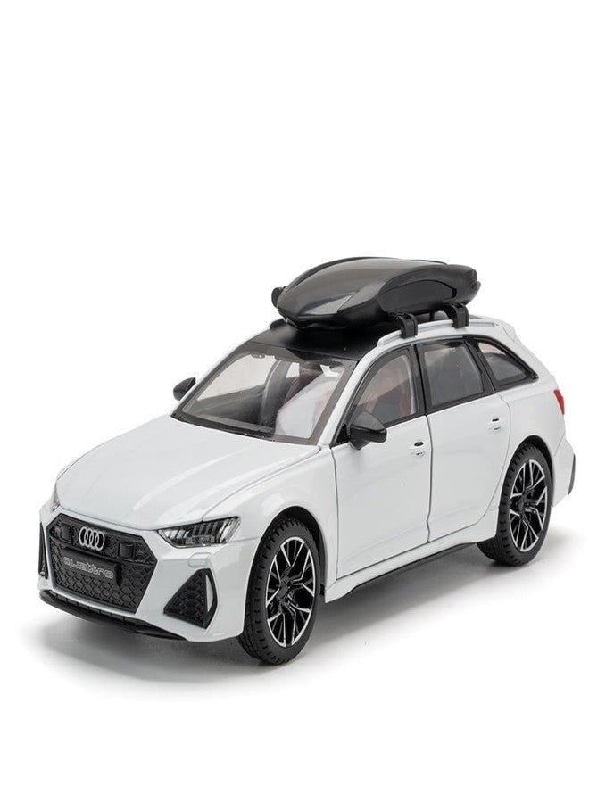 KING FORU Scale Exclusive Alloy Metal Pull Back Die-cast Car Model with Sound Light Mini Auto Toy for Kids Metal Model Toy Car with Sound and Light (1.24 Scale AODI RS6-GREY) - Image 1